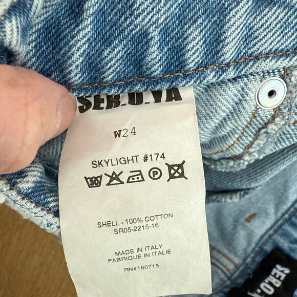 SER.O.YA mini Skirt Denim Slit Zuri Size 24 Blue - Picture 3 of 5